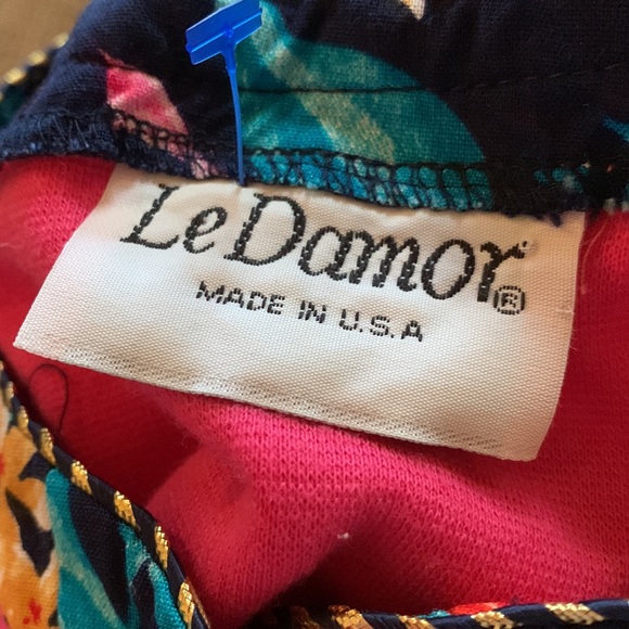 Vintage 80s Pink Floral Print Button Down Circle Neck Short Puff Sleeve Blouse - Picture 16 of 16